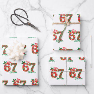 Lustiges Weihnachts-Meme 6 7 Sarkastisches Sechs S Geschenkpapier Set