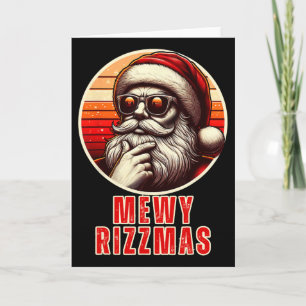 Lustiges Weihnachts-Miau-Witz Santa Rizz Herren Ch Karte