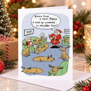 Lustiges Weihnachts-Rentier-Cartoon - Fleece Navid Feiertagskarte