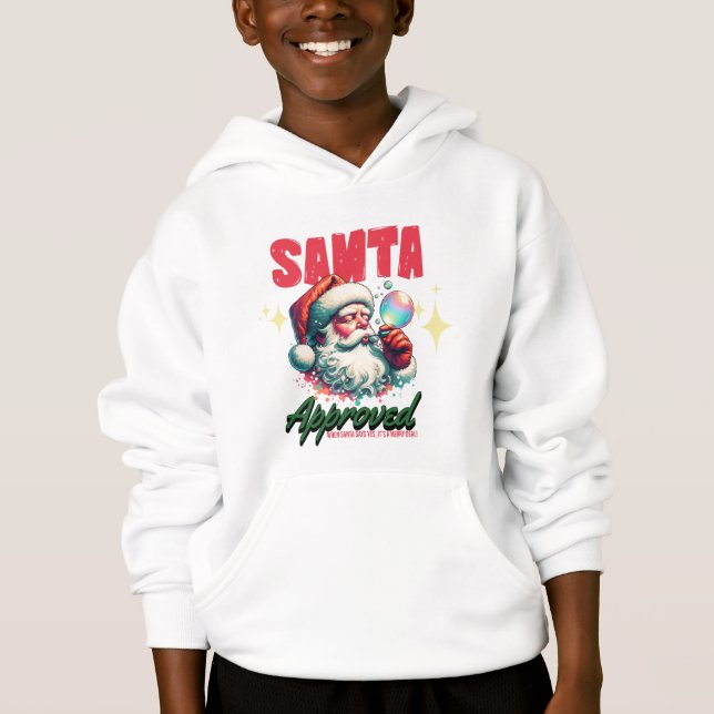 🎅 Lustiges Weihnachts-Shirt – Santa Approved Hoodie (Vorderseite)