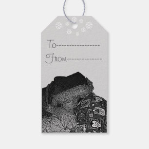 lustiges Weihnachtsbild eines niedlichen Hundes Geschenkanhänger