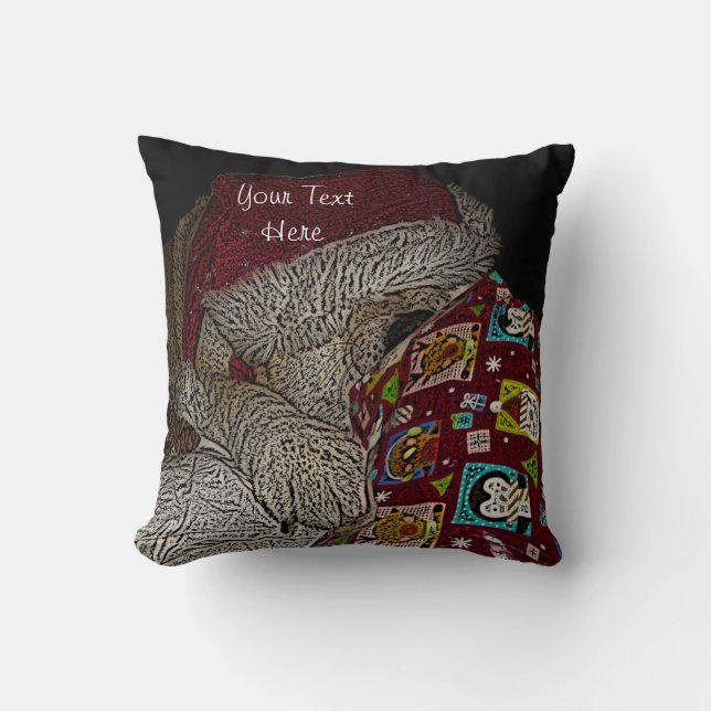 lustiges Weihnachtsbild eines niedlichen Hundes Kissen (Vorderseite)