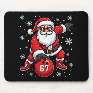 Lustiges Weihnachtsbowling cooler Santa Claus 6 7 Mousepad