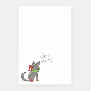Lustiges Weihnachtsfest für Kinder mit Wolf Post-it Klebezettel