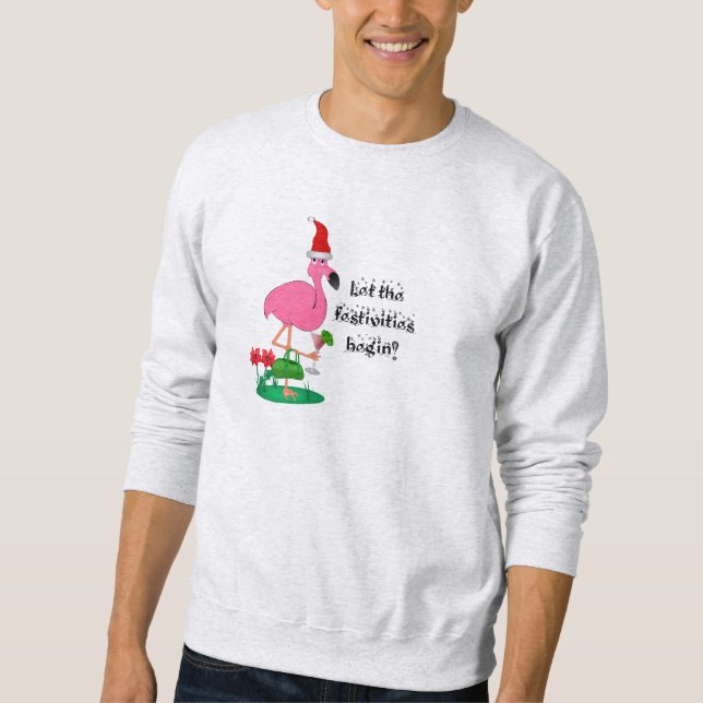 Lustiges Weihnachtsflamingo-Sweatshirt Sweatshirt (Vorderseite)