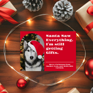 Lustiges Weihnachtsfoto von Santa, der alles sieht Feiertagskarte