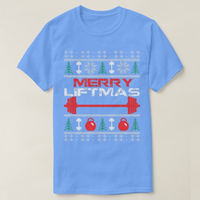 lustiges Weihnachtsgeschenk hässlich Merry Liftmes T-Shirt (Design vorne)