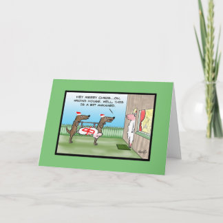 Lustiges Weihnachtskarten-Unrecht-Party Feiertagskarte