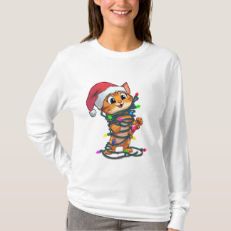 Lustiges Weihnachtskatze-T-Shirt | Süßes Weihnach T-Shirt