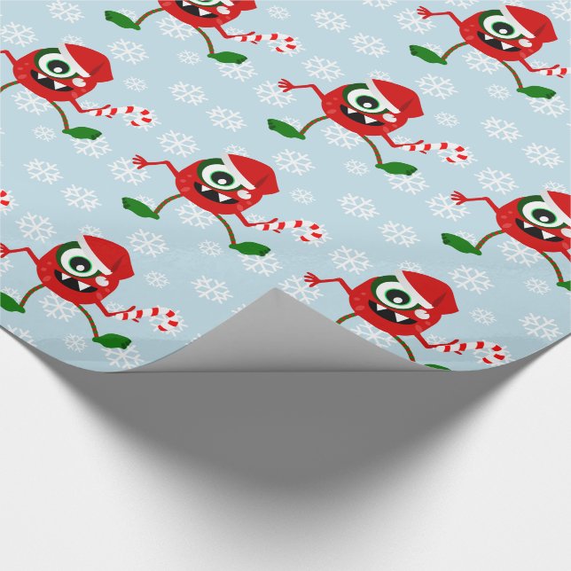 Lustiges Weihnachtsmonster-Packpapier Geschenkpapier (Ecke)