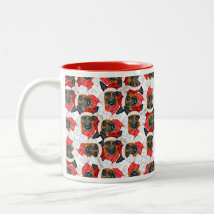 Lustiges Weihnachtsmuster für Deutsche Schäferhund Zweifarbige Tasse