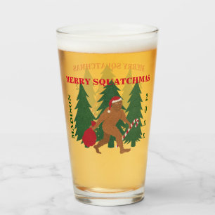 Lustiges Weihnachtspersonalisierter Geek Sankt Glas