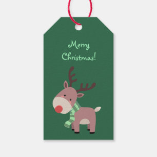 Lustiges Weihnachtsren Geschenkanhänger