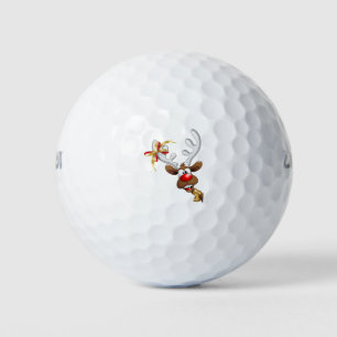 Lustiges Weihnachtsren Golfball