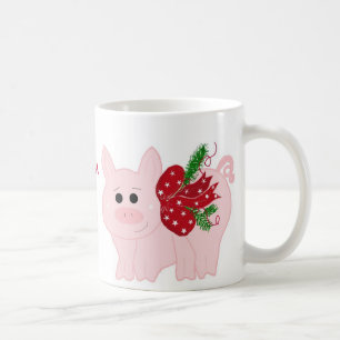 Lustiges Weihnachtsschwein mit Spruch Tasse