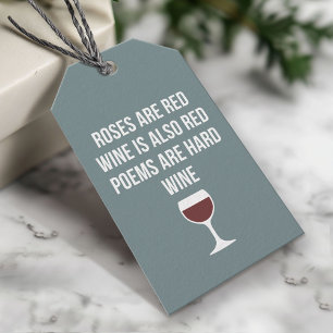 Lustiges Wein-Gedicht - Wein ist rote Poesie ist Geschenkanhänger