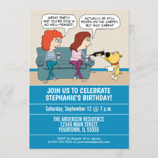 Lustiges Wein-Umhüllung Hundegeburtstags-Party Einladung