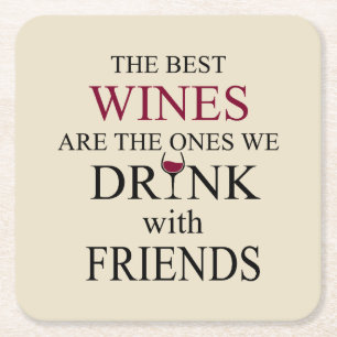 lustiges Weinangebot für Freunde Rechteckiger Pappuntersetzer