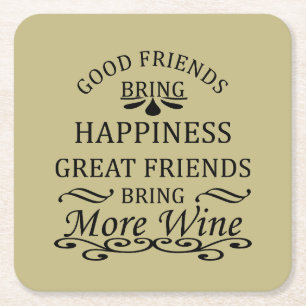 lustiges Weinangebot für Freunde Rechteckiger Pappuntersetzer