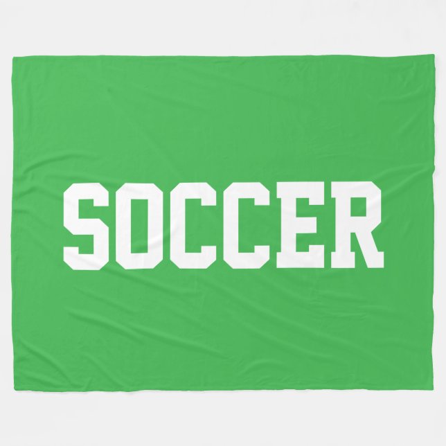 Lustiges Weißes Athletik-Fußball-Text auf Hellgrün Fleecedecke (Vorderseite (Horizontal))