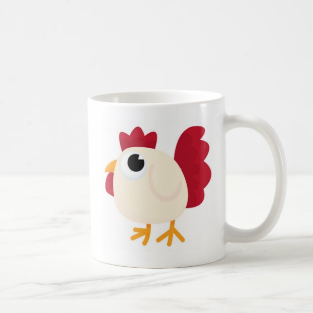 Lustiges weißes Huhn Kaffeetasse (Rechts)