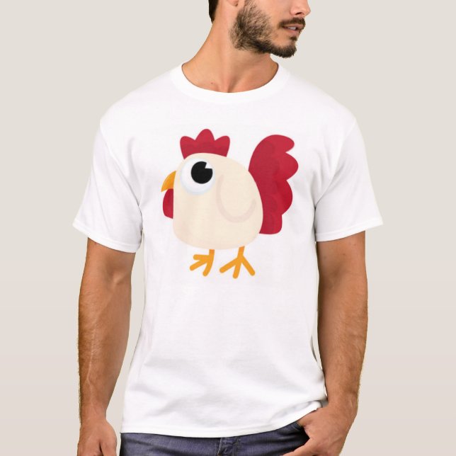 Lustiges weißes Huhn T-Shirt (Vorderseite)