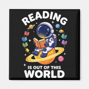 Lustiges Weltraumlesebuch ist außerirdische Bücher Magnet