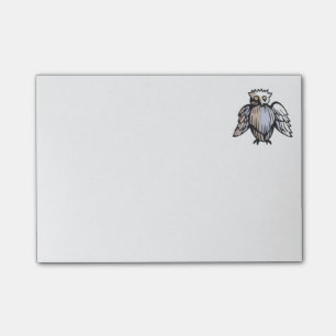 Lustiges wenig antikes Art-Eulen-Zeichnen Post-it Klebezettel