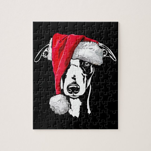 lustiges whippet santa Weihnachtslieder Mama Gesch Puzzle (Vertikal)