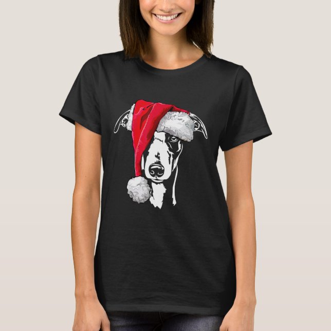 lustiges whippet santa Weihnachtslieder Mama Gesch T-Shirt (Vorderseite)
