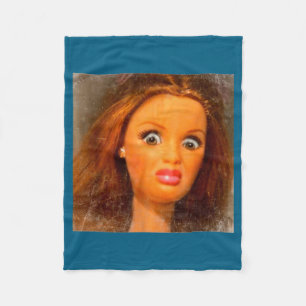 Lustiges widerliches Puppen-Gesicht-Meme Fleecedecke
