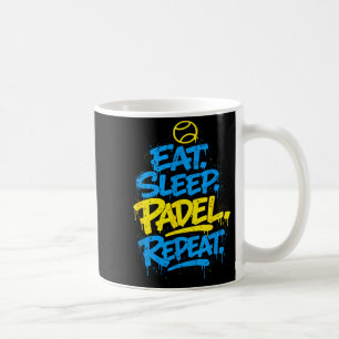 Lustiges Wiederholungsdesign für Padel-Spieler  Kaffeetasse