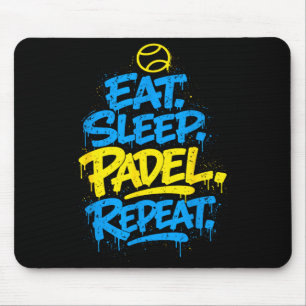 Lustiges Wiederholungsdesign für Padel-Spieler Mousepad