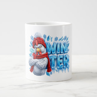 Lustiges Winter-Hühner-Sweatshirt - Grumpy Rooster Jumbo-Tasse