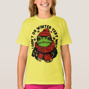 Lustiges Winterfrosch-Design T-Shirt
