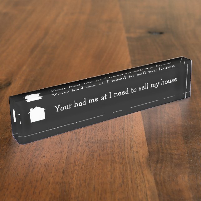 Lustiges wirkliches Anwesen-Büro Namensplakette (Seite)