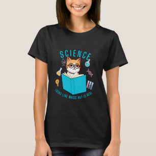 Lustiges Wissenschaftler-Motiv mit Katze und lusti T-Shirt