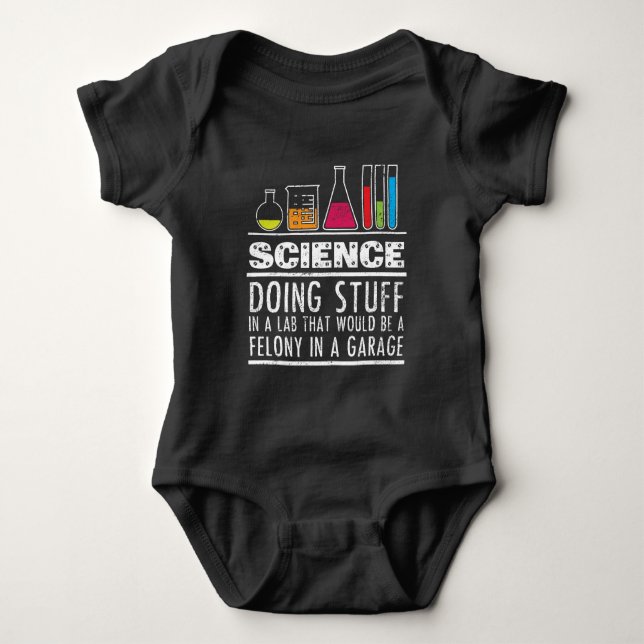 Lustiges Wissenschafts-Chemie-T-Shirt für Nerds Baby Strampler (Vorderseite)