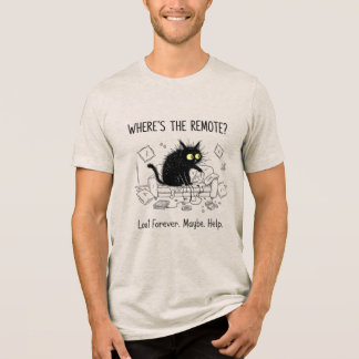 Lustiges Wo Ist Die Fernbedienung Katze T-Shirt Tri-Blend Shirt