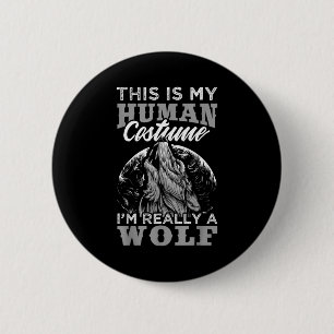 Lustiges Wolf-Design Mensch Kostüm Ich bin ein Wol Button