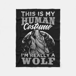 Lustiges Wolf-Design Mensch Kostüm Ich bin ein Wol Fleecedecke