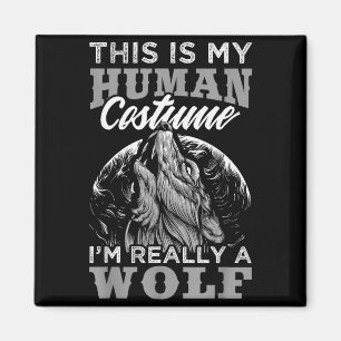 Lustiges Wolf-Design Mensch Kostüm Ich bin ein Wol Magnet