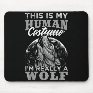 Lustiges Wolf-Design Mensch Kostüm Ich bin ein Wol Mousepad