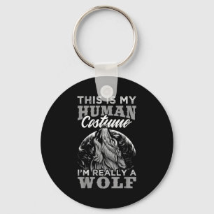 Lustiges Wolf-Design-Mensch-Kostüm Ich bin ein Wol Schlüsselanhänger