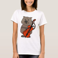 Lustiges Wombat, das Cello-Cartoon spielt