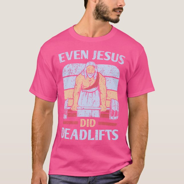 Lustiges Workout-Shirt Männer Gewichtheben Jesus C T-Shirt (Vorderseite)
