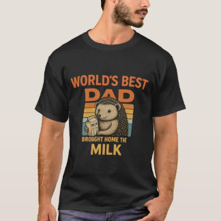 Lustiges World's Best Dad T-Shirt - Süßer Igel mit