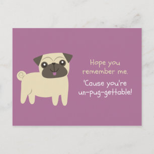 Lustiges Wortspiel - Purple Pug Illustrated Postkarte