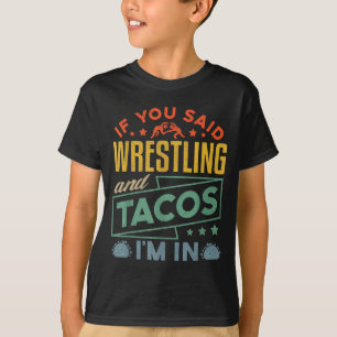 Lustiges Wrestling- und Tacos-Shirt Wrestle Retro  T-Shirt