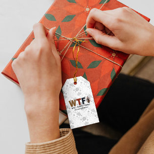 Lustiges WTF-Wein Truthahn Familien Thanksgiving Geschenkanhänger